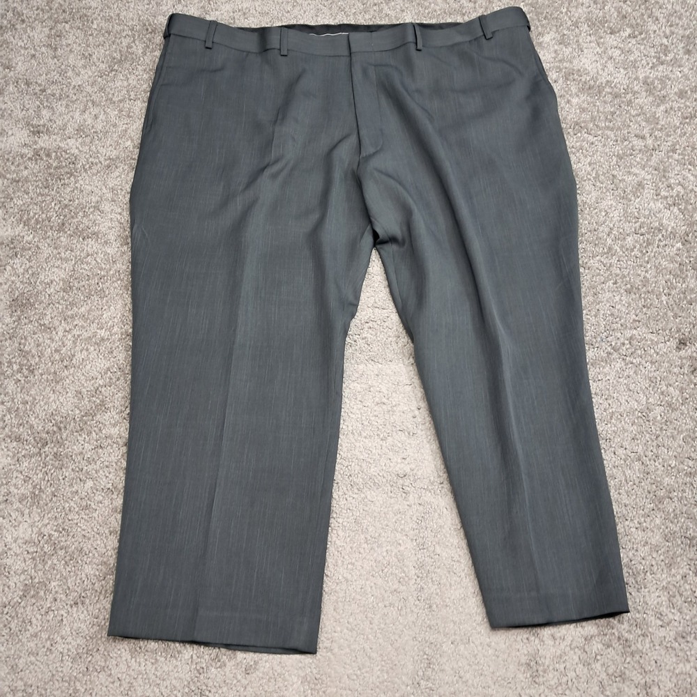 Botany 500 Mens Dress Pants Charcoal Gray Flat Front Slacks 48x25